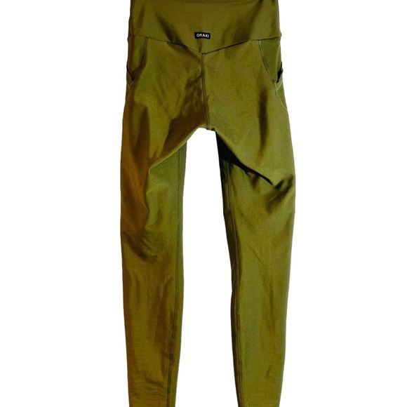 🌿♻️🇨🇦⚜️ORAKI Ecomove High Waist Leggings Kaki Pockets Small LIKE NEW🇨🇦⚜️♻️🌿 - Picture 3 of 9
